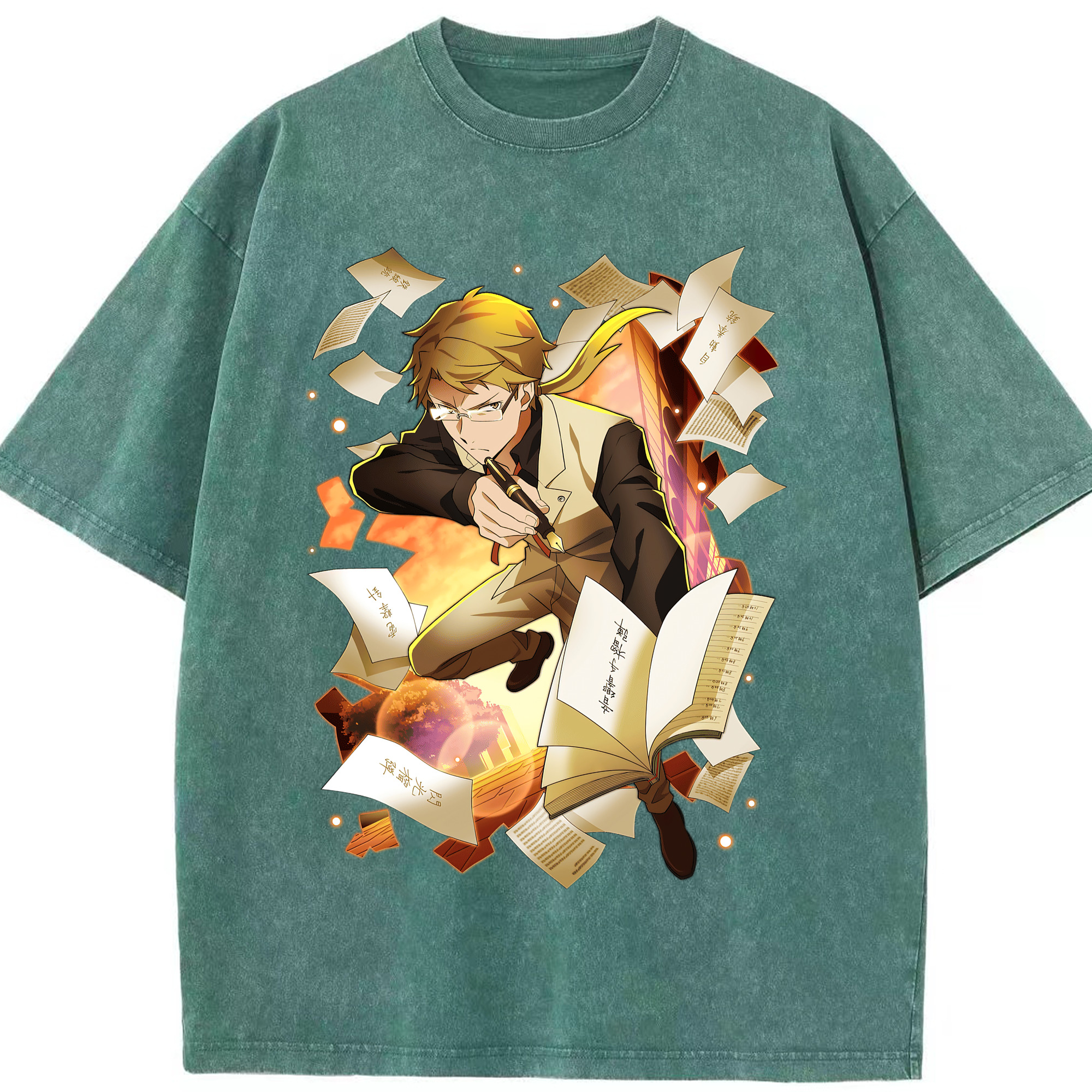 （画像用） 文豪ストレイドッグス Bungo Stray Dogs 綿100% ヴィンテージ風 半袖Tシャツ（フロントプリント）